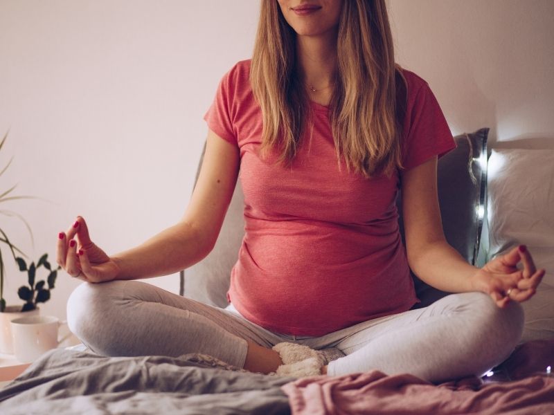 Pregnant woman meditation